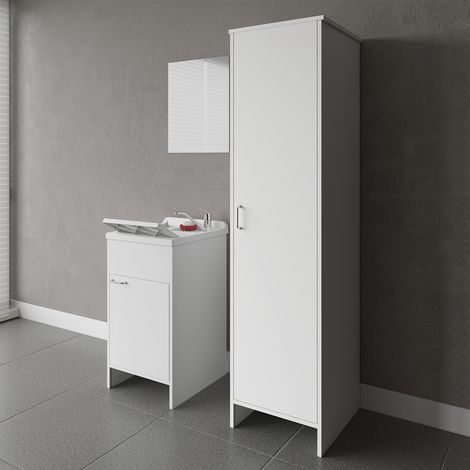 Set móvil lavadero con puerta espejo columna lavandería Negrari COMP 7 (1/4)