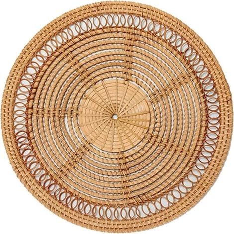 Geflochtener Korb mit natürlichem Bohemian-Dekor mit dekorativem Rattan-Dekor, gewebter Wandbehang (1/5)