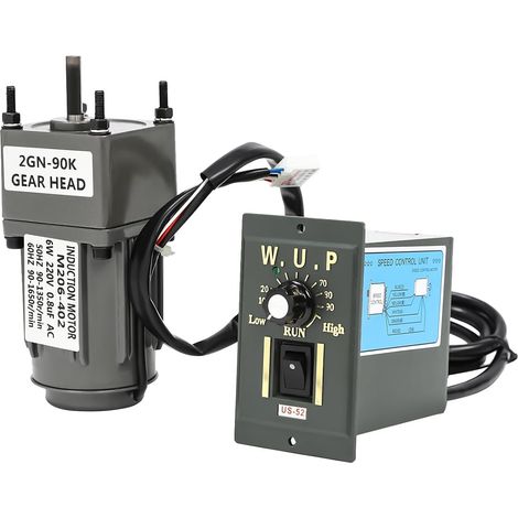 Getriebemotor & Geschwindigkeit Regler, 220V Niedrige Drehzahl hoher Drehmoment AC Getriebe Reduziermotor mit Drehzahlregler für Produktionslinie (6W 90K) (1/5)