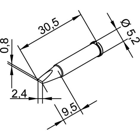 Ersa 102 CD LF 24 punta de soldador metálica 2,4 mm