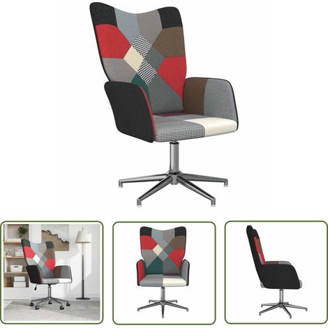 SKM Chaise de relaxation Patchwork Tissu (1/5)