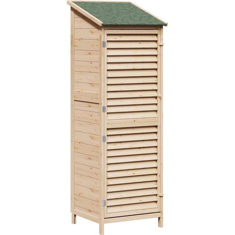 Garden Shed Natural 59 x 56 x 176 cm Solid Fir Wood vidaXL