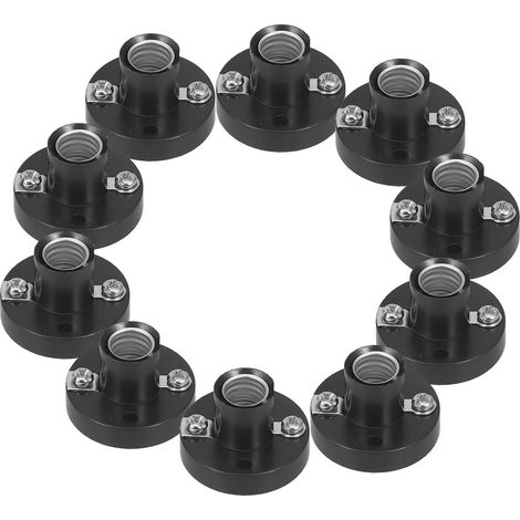 Culot E10 à vis noire, lot de 10 douilles en plastique, socle pour mini-ampoules destiné à l'apprentissage pratique et circuits électriques (1/5)