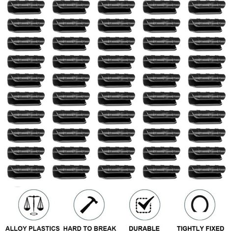 Set of 50 clips for garden greenhouse 25mm for fixing sunshade net, plastic film (1/4)