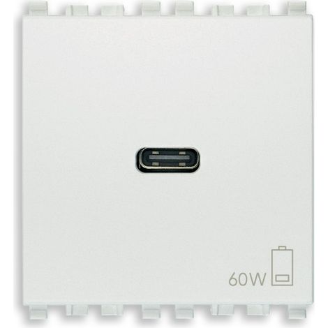 VIMAR - 20298.60.B Fuente de alimentación USB-C PD de 60 W, blanca