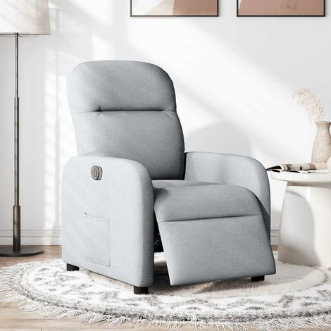 Maison Exclusive - Relaxsessel Elektrisch Hellgrau Stoff
