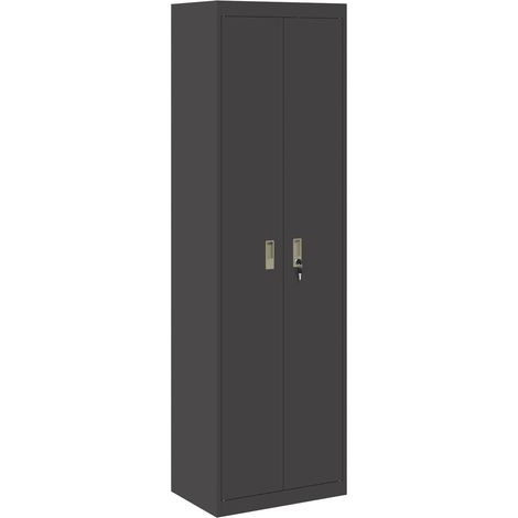 Aufbewahrungsschrank Schwarz 60 x 40 x 200 cm Stahl vidaXL