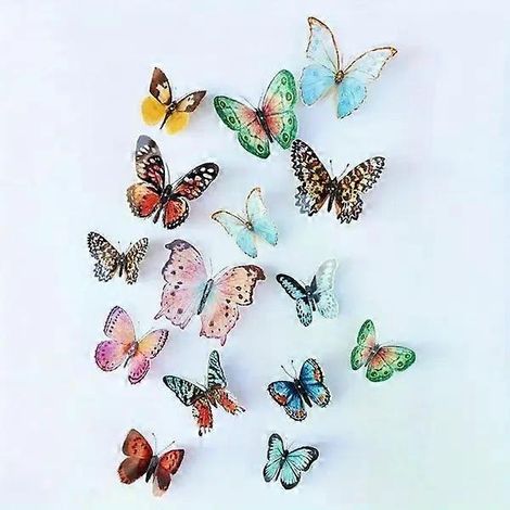 36 papillons 3D décoratifs muraux en PVC coloré pour fêtes, mariages et photos (1/5)