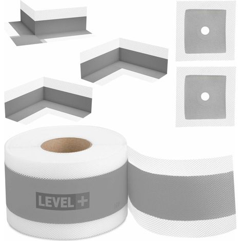 LEVEL+ Bandset Dusche Balkon Dichtband Dichtbahn Duschelement Ecken Profi SET G4 (1/4)