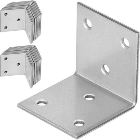 Connecteur Angle - Acier Galvanisé 40 x 40 x 40 mm - Pour Charpente Menuiserie Bois - Lot de 25 Pièces (1/5)