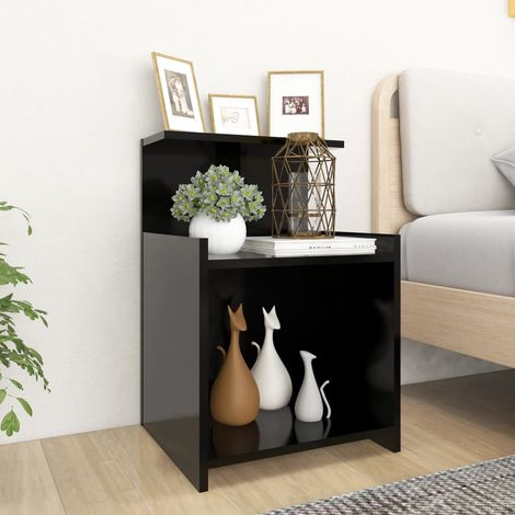 Nachttisch Schwarz 40x35x60 cm Holzwerkstoff