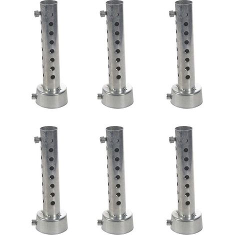 Geeignet für 6 silberne Motorradauspuffschalldämpfer mit Schalldämpfereinsatz, Abmessungen 45 mm x 140 mm