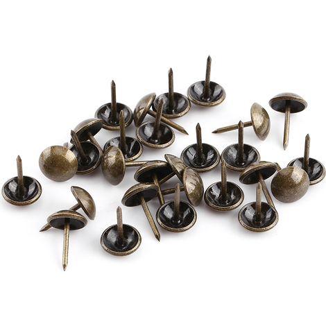 Lot de 100 clous décoratifs vintage en métal bronze pour meubles, canapés, chaussures et portes. (1/5)