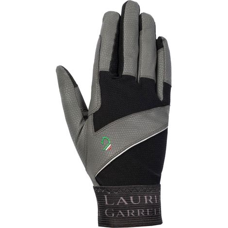 XL, nero e grigio: Guanti per equitazione modello Livigno con inserti in rete