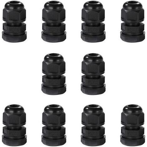 Lot de 10 Presse-étoupes M12 étanche IP68 Connecteurs de Câble Étanches en Nylon avec écrou de Blocage et Rondelle pour Câble de 3mm à 6,5mm. (M12) (1/5)