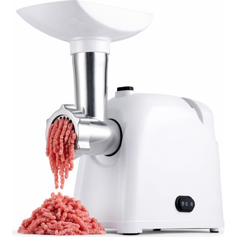 Tritacarne Elettrico Bianco con Lame in Acciaio Inox e Accessori Potenza 1000W
