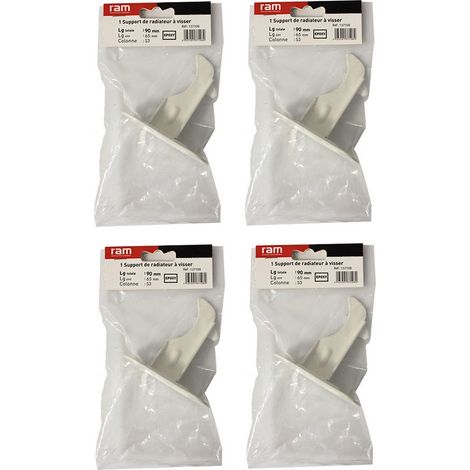 Lot de 4 supports à visser pour radiateur en fonte type rideau - longueur axe 65 mm - longueur totale 90 mm - Ram (1/3)