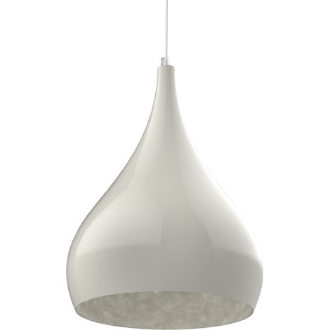 LUMICOM CALICE Sospensione, 1X E27, max 42W, metallo, bianco lucido, D.20cm