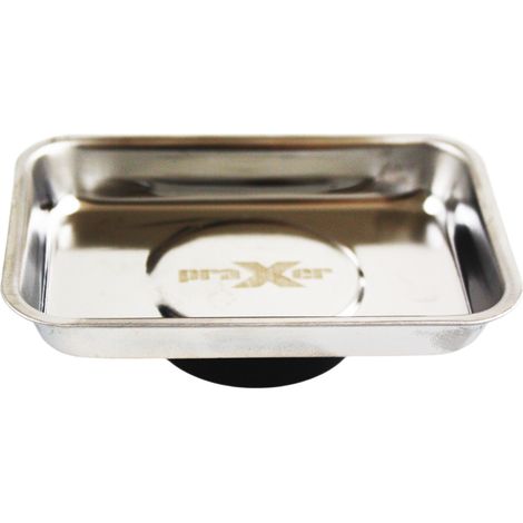 Magnetische Werkstattschale, rechteckig, Edelstahl, 93 x 64 x 13,4 mm, PRAXER