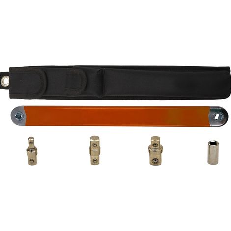 Clé à cliquet multifonctionnelle 3/8" à rallonge coudée, longue et universelle, en acier à haute teneur en carbone, orange (1/5)