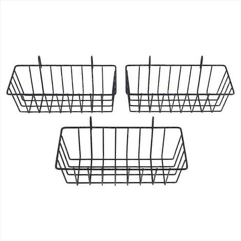 Lot de 3 paniers grillagés muraux pour l'organisation des placards et du garde-manger (1/5)