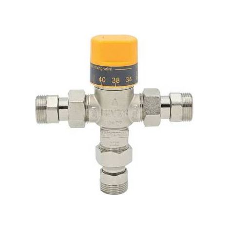 MÉLANGEUR THERMOSTATIQUE POUR PANNEAUX SOLAIRES AVEC CLAPETS ANTI-RETOUR Dimension : 1/2"
