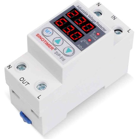 Protecteur Intelligent SVP-916 40A/63A/80A, Auto-Composé Réglable, Limitation de Courant, Délai, Protection Surtension/Sous-Tension 220V