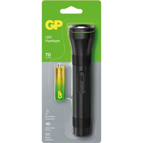 Linterna LED GP Battery C107 de 70 lúmenes con haz ajustable y 1 pila AA