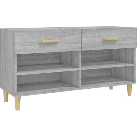 Maison Exclusive - Scarpiera Grigio Sonoma 102x35x55 cm in Legno Multistrato