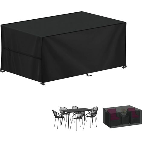 Housse Table de Jardin, 150x80x70cm Bâche Salon de Jardin Housse Protection Salon de Jardin Imperméable Bache Table de Jardin, Anti-UV, 420D Oxford Housses Table Exterieur (1/5)