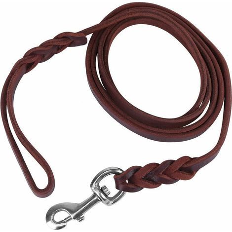 Braune Leder-Hundeleine 7/6/5 Fuß Lederseilgürtel zum Spazierengehen und Laufen mit Haustieren (1,5 m) (1/4)