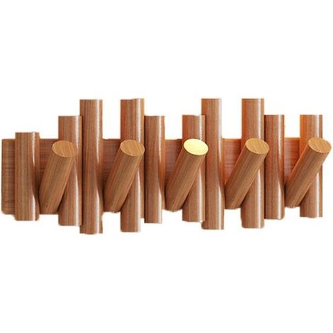 Porte-manteau mural - Charge maximale : 20 kg - Crochets en bois massif - Porte-manteau en bois à fixer derrière une porte - Bois de hêtre (1/4)
