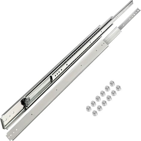 VEVOR Drawer Slides, 1 Pair 16 Inch Soft Close Drawer Slides, Ball Bearing Side Mount Drawer Hardware Slides, 500 LBS Load Capacity 3-Section Full Extension Drawer Slides for Smooth Slide, Less Noise (1/5)