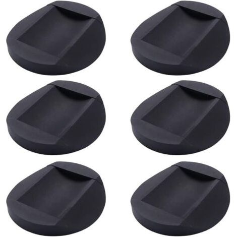 QORVA-Lot de 6 patins antidérapants en caoutchouc pour meubles, coussins pour pieds de chaise, tous sols, roulettes pour meubles, noir (1/5)