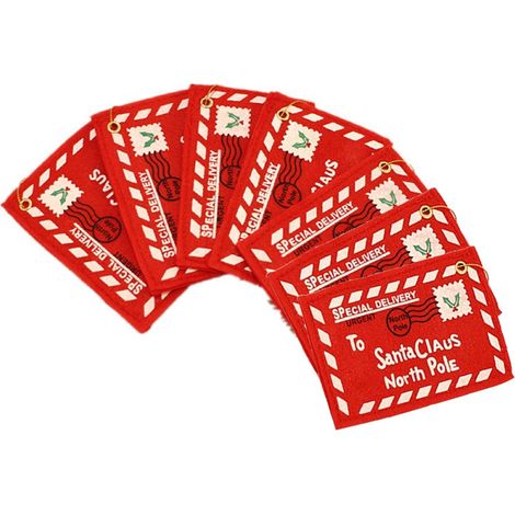 Weihnachtsumschläge, Briefe an den Weihnachtsmann (7er-Packung), Weihnachtsgeschenktüten aus Filz, Kartenhalter und Weihnachtsbaumschmuck