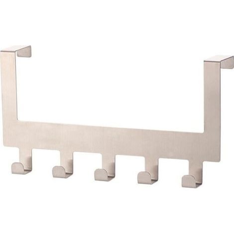 pair Patère de porte - CARLO MILANO - 5 crochets - Métal - Gris