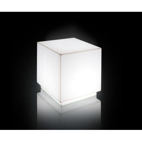 Pouf da Giardino Luminoso 50x50 cm in Resina Arkema Iris Light SL (1/3)