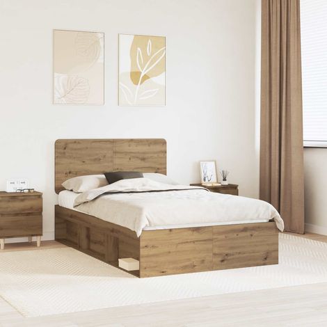 Cadre de lit-Structure de lit Chêne artisan 120 x 190 cm Pin massif 718372 (1/5)