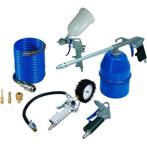Michelin – Kit de 8 accessoires pour compresseur – Pistolet à peinture, soufflette, poignée de gonflage en aluminium – Raccords rapides inclus (1/4)