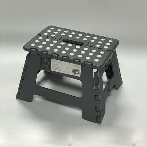 Tabouret pliant portable, tabouret pliant en plastique, marches pliantes pour cuisine et salle de bain, tabouret gris 31x22 cm (1/2)