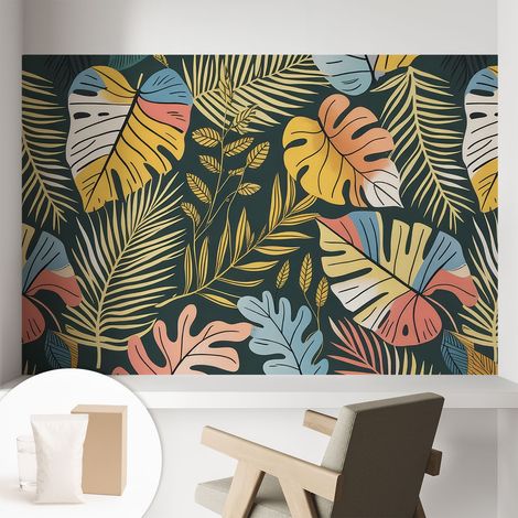 Fototapete Tapete Vliestapete mit Kleber Büro Wandgestaltung - Wanddekoration Wohnzimmer Tropische Energie 104x70 cm