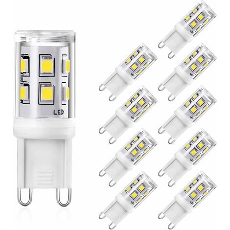 G9 LED 2W Équivalent 20W 25W G9 Halogènes, Blanc Neutre 4000K, Ampoule LED G9 Lampe, CRI 80, 300lm, 360 Degrés Angle, AC 220-240V, Not Dimmable, Lot de 10 (1/4)