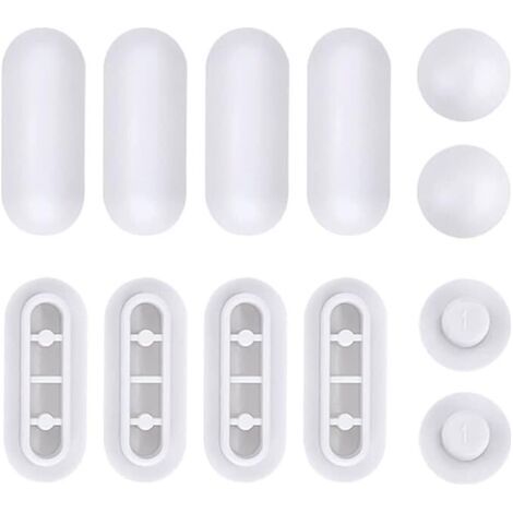 Pare-chocs pour sièges de toilette, 12 pièces pare-chocs toilettes, pare-chocs en caoutchouc de rechange, amortisseur universel pour coussin anti-bruit de siège de l'eau, blanc (1/5)