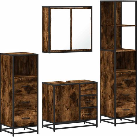 Maison Exclusive - Ensemble meubles salle de bain 4 pcs chêne fumé bois ingénierie