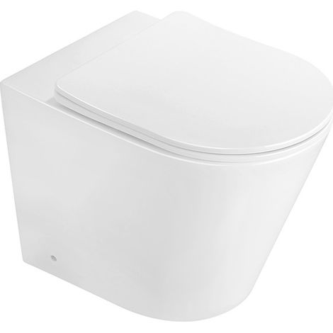 Mexen Rico inodoro de pie sin reborde con tapa de cierre suave slim, duroplast, blanco brillante - 32724000 (1/2)