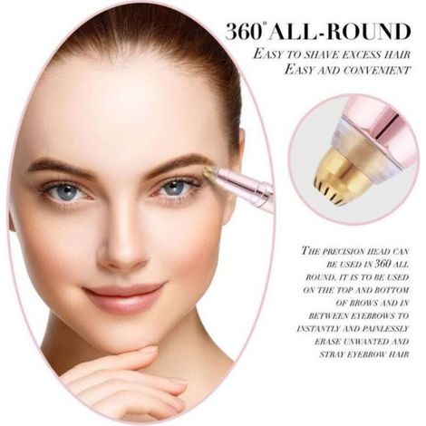 Épilateur à sourcils - Lumière LED intégrée Sans douleur - Blanc (1/4)
