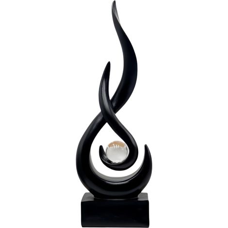 Sculpture - Résine - Flamme Abstraite - Décoration Intérieure - 28,5 x 10 x 7 cm - Pièce Unique (1/3)