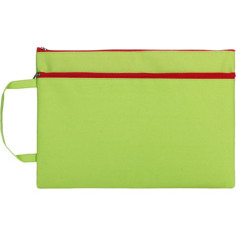 Bolsillo de malla con cremallera para colgante, bolsillo grande impermeable de doble compartimento con asa, organizador de archivos plegable.