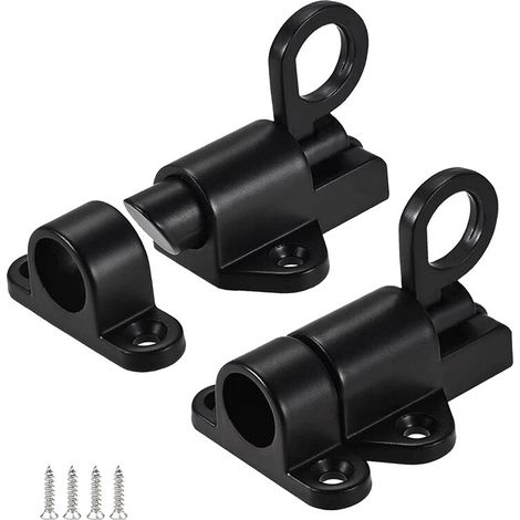 Lot de 2 verrous à ressort, utilisés pour la fermeture automatique de portes, les serrures à pistolet et les serrures automatiques de portes coulissantes. (1/5)