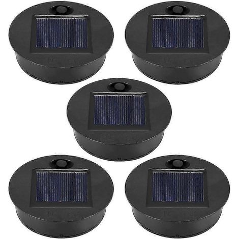 Lot de 5 pièces de rechange pour lampe solaire (diamètre supérieur : 7 cm, diamètre inférieur : 6 cm), 7 lumens, blanc chaud. (1/5)